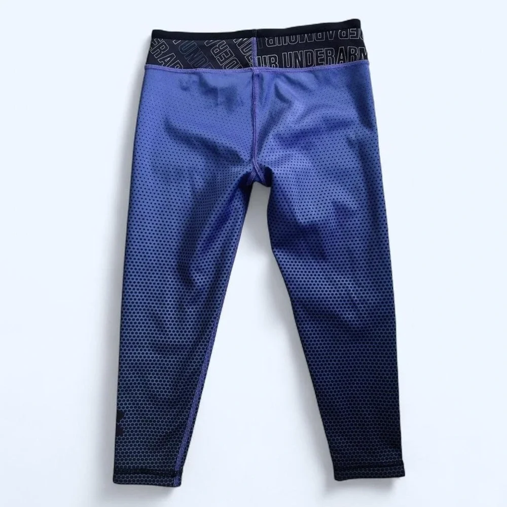 Under‎ armour girls leggings purple/black size 7/8 EUC